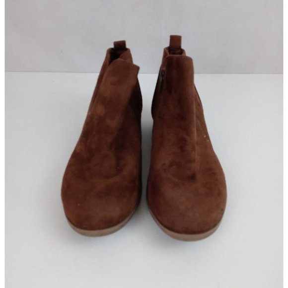 Arizona Jean Co. Gale Brown Fauz Suede Side Zip Ankle Boots Booties Size 7 - Picture 2 of 7